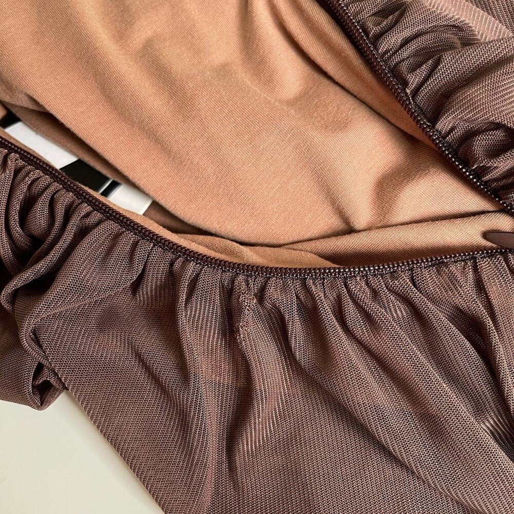 Retrofete Adele Brown Chiffon Strapless Maxi Dress - Picture 3 of 8